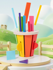 2026 Newly Designed Wooden 3-in-1 <b>Shape</b> Paired Educational Toys Children's Color Recognition Building <b>Blocks</b> Game - Product Image 2