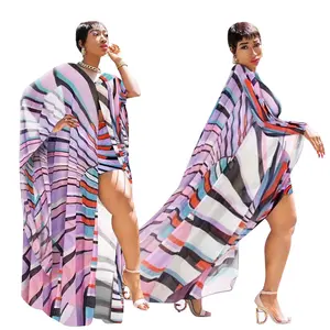 2022 Fashion Loose Beach Jacket Cloak with Casual Shorts 2 piece crochet pants set beach cover ups for women