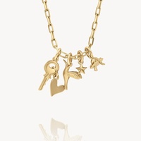 Collier pendentif bricolage éléments classiques pour femmes 18K plaqué or Mama Moon Star Cross Heart Bone Vintage Style Charms