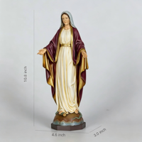 Statue de la Vierge Marie grandeur nature en résine époxy, peinte à la main, artistique, religieuse, catholique, pour intérieur/extérieur, maison, église, pyramide, fée