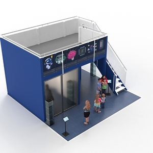 大型カスタマイズプロモーション新しいデザイン再利用可能ポータブル再利用可能ポータブル2階建てトレードショーブース - Product Image 5