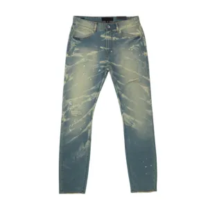 New arrival high quality slim fit flash washed stretch denim men jeans OEM