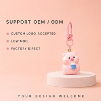 OEM ODM Vente en gros Logo personnalisé Faible MOQ Direct usine Porte-clés breloque de sac à crochet en forme de cochon rose doux au toucher