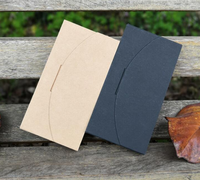 Enveloppe personnalisée, en carton Kraft noir, pour étui de téléphone, 50 unités