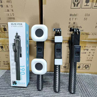 Trépied perche à selfie de 192 cm avec lumière et télécommande rechargeable pour téléphones iPhone et Android, idéal pour le vlogging, le streaming en direct et la prise de photos