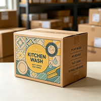 Lot de 30 cartons de cuisine en carton ondulé recyclable pour savon vaisselle aux agrumes personnalisé, action rapide, livraison express en 72h, emballage en gros