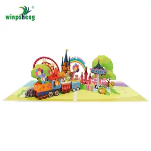 Winpsheng Personalizado 3D Pop-Up Musical Luz Tarjeta de cumpleaños Regalos de novedad con Sobres de papel Directo de fábrica