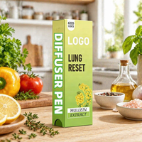 Stylo diffuseur d'huiles essentielles ultra-mince 2026 de qualité supérieure, à base d'ingrédients naturels, 500 utilisations, Maka Mullein Mélatonine, avec logo OEM, en boîte