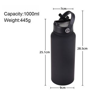 C32 gran capacidad 1000ml botella <span class=keywords><strong>de</strong></span> agua <span class=keywords><strong>de</strong></span> acero inoxidable mango paja gimnasio Camping apropiado ampliamente utilizado termo niños - Product Image 4