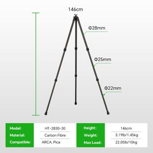 Perilla de Bloqueo para Trípode Profesional Fanaue de 146 mm, Aleación de Aluminio, Modelo de Fibra de Carbono, Compatible con ACRA para Riel Pica, Portátil e Impermeable - Product Image 6