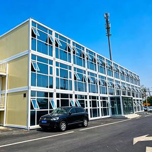 Maison conteneur modulaire extensible certifiée CE <span class=keywords><strong>avec</strong></span> mur-rideau en verre et construction en acier pour hôtel, utilisation extérieure, installation rapide - Product Image 1