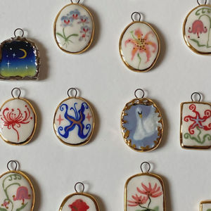 Groothandel Diy Accessoires Verguld Koper Roze Pave Bloem Hanger Charme Gekleurde Tekening Hanger Voor Sieraden Maken - Product Image 5