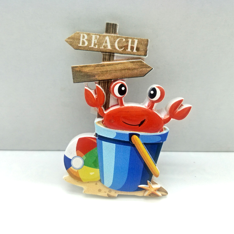Beach design resin magnetic souvenirs fridge magnet
