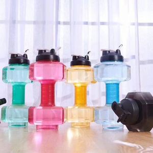 Botella Deportiva de Plástico de Grado Alimenticio de 2.4L con Logotipo Personalizado al por Mayor, Botella de Agua con Forma de Mancuerna de Gran Capacidad para Gimnasio, Fitness y Entrenamiento - Product Image 1
