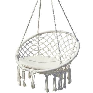 Silla Colgante Tejida a Mano con Borlas Estilo Nórdico, Hamaca de Cuerda de Algodón para Exteriores, <span class=keywords><strong>Cuna</strong></span> para Balcón, Venta Directa de Fábrica - Product Image 1