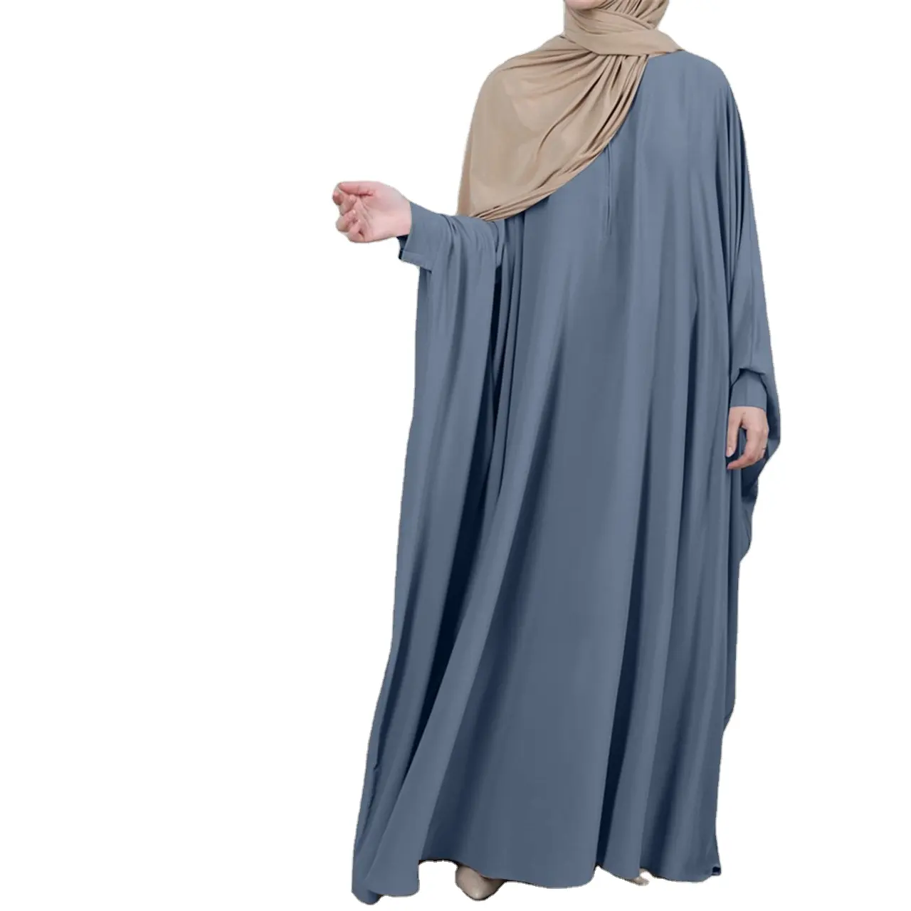 Robe islamique pour femmes musulmanes Robe ample à manches chauve-souris personnalisée en gros