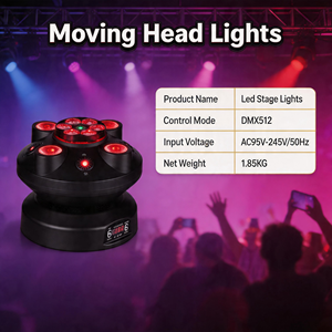 Lumière de scène laser à tête mobile UFO 6 yeux 360° °   Lumière DJ à rotation DMX512 activée par le son pour bar, fête, maison, mariage, discothèque - Product Image 6