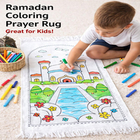 dessin enfants Sejadah tapis Portable enfants Eid musulman prière coloriage tapis coton enfants tapis de prière pour cadeau