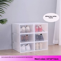 Boîte de rangement carrée en PP épaissie simple chaussures de ménage boîte de rangement de grande capacité boîte à chaussures empilable transparente