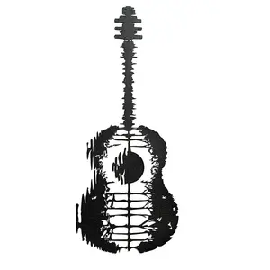 Toproona — guitare noire de 18 pouces, <span class=keywords><strong>décoration</strong></span> <span class=keywords><strong>murale</strong></span> en <span class=keywords><strong>métal</strong></span> suspendue pour le bureau, <span class=keywords><strong>décoration</strong></span> intérieure pour les fans - Product Image 1