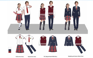 Uniforme Scolastica per Ragazze, <span class=keywords><strong>Gonna</strong></span> e Abito Blu Navy per Liceo con Logo Ricamato/Stampato, Uniforme Scolastica Femminile - Product Image 3