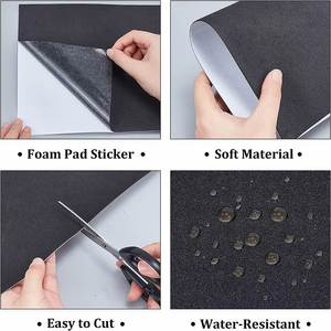 Autocollant de masquage insonorisant et amortissant les chocs pour meubles, en mousse EVA acrylique noire, auto-adhésif simple face, format A4 - Product Image 6