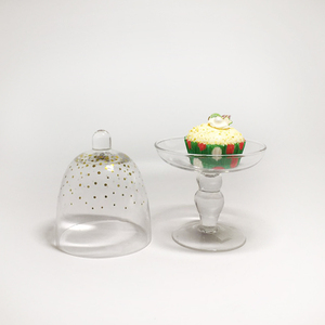 Custom Small Mini Decorative Dessert <strong>Cake</strong> <strong>Dome</strong> <strong>Glass</strong> with Pedestal - Product Image 2