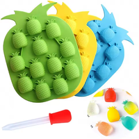 Food Grade Huishoudelijk Fruit Ananas Siliconen Ijsblokje Bakje 8 Raster Siliconen Ijsblokje Ijsblokje Siliconen Bakjes