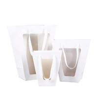Boîtes à fleurs de luxe trapézoïdales portables pour fleuriste pour bouquets de taille personnalisée