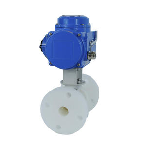 Válvula de Bola Motorizada AC con Brida DIN ANSI para Productos Químicos, Alcohol, Sales, Álcalis, Modelo 05, PVDF - Product Image 3