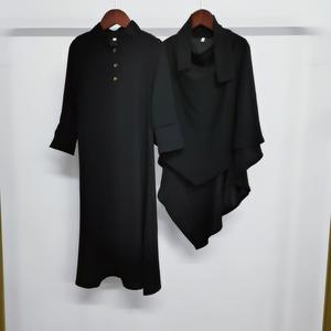 Pakaian Islami Anak Perempuan Arab Dubai, Khimar Abaya Warna Solid untuk Sholat, Set <span class=keywords><strong>2</strong></span> Potong - Product Image 3