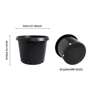 Pots en plastique moulés par injection de 20 gallons prêts pour l'automatisation avec trou de drainage, empilables et réutilisables pour les opérations de jardinage à domicile et en pépinière - Product Image 3
