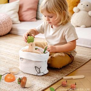 Juguete Montessori de Madera con Diseño de Comida para Niños Pequeños, Regalo, Juego de Cocina para Cortar Frutas, Juguetes de Imitación - Product Image 6