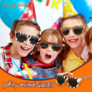 ジャングルアニマルサングラスグラスキッズサングラスパーティーの好意ワイルドガールボーイアイウェアタイガーゼブラチーターグラス誕生日パーティー用 - Product Image 3