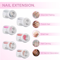 Gel d'extension multi-usages 30 ml WHsHeria, 6 couleurs, gel dur pour extension d'ongles, gel de construction pour manucure, décoration d'ongles 3D