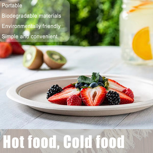 Tùy chỉnh giấy tấm bát phân hủy sinh học tấm trắng tấm ăn tối mía bã mía container thực phẩm cho bữa tiệc dã ngoại - Product Image 3