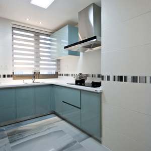 Fournisseur d'usine, armoires de cuisine au design moderne, armoires de cuisine bleues colorées, ensembles complets pour appartement - Product Image 1