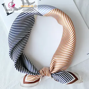 high quality silk 53cm*53cm scarf headband printed scarf 12M/M silk satin silk hand hemming