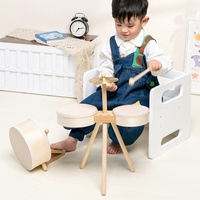 Kids Drum Set for Toddlers 1-3, Montessori Musical Instruments, Preschool Educational Wooden Percussion Music Toys for Baby