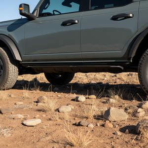 Ford Bronco 4 Door Steel Drop Rock Sliders <b>Step</b> Bars Running <b>Boards</b> Black Finish Anti Slip Side Stairs 2021 2024 - Product Image 2