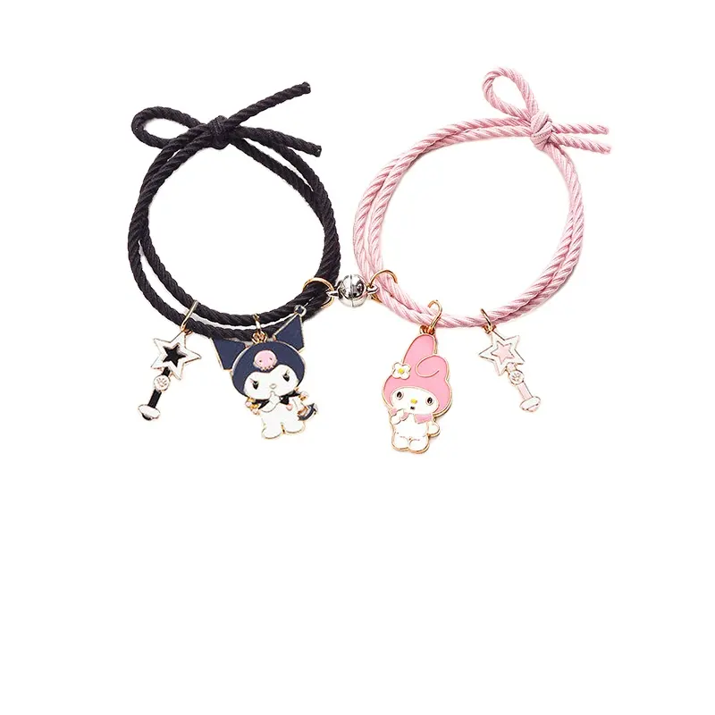 Pulsera magnética de la amistad para parejas, brazalete de la amistad con dibujos animados, banda pequeña