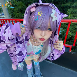 Felpa con Cappuccio Unisex di Alta Qualità in Tessuto Tecnico con Zip Intera e Corna del Diavolo, Stile Hip Hop Mimetico con Zip Integrale per Uomo - Product Image 6