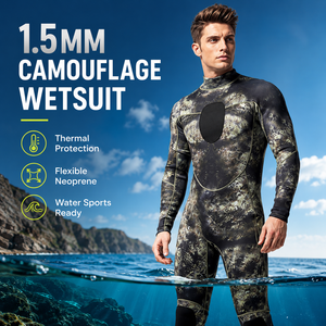 Traje de <span class=keywords><strong>Neopreno</strong></span> Profesional de 1.5mm con Camuflaje para Hombre, <span class=keywords><strong>Cuerpo</strong></span> Completo, Listo para Enviar - Product Image 5