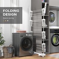 Séchoir à linge pliable en acier inoxydable à 4 niveaux Cedar Space avec organisateur de vêtements, portable et durable, design moderne
