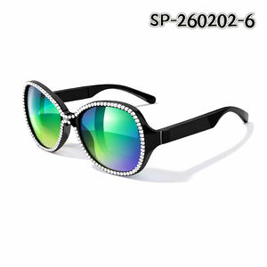 Lunettes de soleil Bluetooth tendance avec diamants, lunettes audio intelligentes pour femmes, protection UV, lunettes de soleil musicales sans fil avec décor en strass - Product Image 2