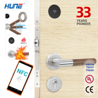 Serrure de porte d'hôtel RFID intelligente en acier inoxydable 304, alimentée par batterie, avec contrôle par application cloud