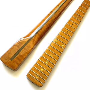 Mástil de Guitarra de Arce Flameado Tostado de 22 Trastes y 25.5 Pulgadas con Acabado Brillante Personalizado para Guitarras Estilo ST, Gran Venta - Product Image 4