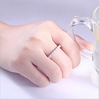 Bague de fiançailles en or massif, pommeau de 3.0mm, 18K, pour l'éternité, diamant