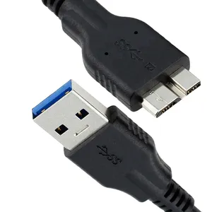 Alta Velocidade Splitter Y Forma Dual USB3.0 Um macho Micro B Cabo para Discos Rígidos Externos