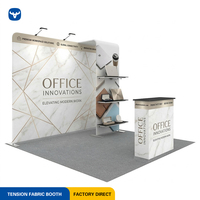 Structure modulaire en profilés aluminium 3x3m pour stand d'exposition, équipement de salon professionnel et affichage lumineux.